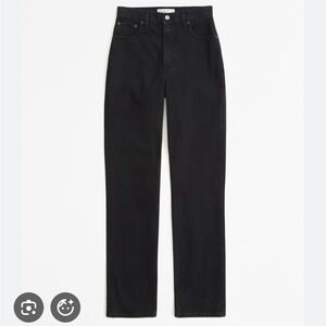Abercrombie and Fitch the 90s straight ultra high rise black jeans